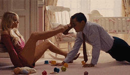 leonardo dicaprio blonde girl GIF